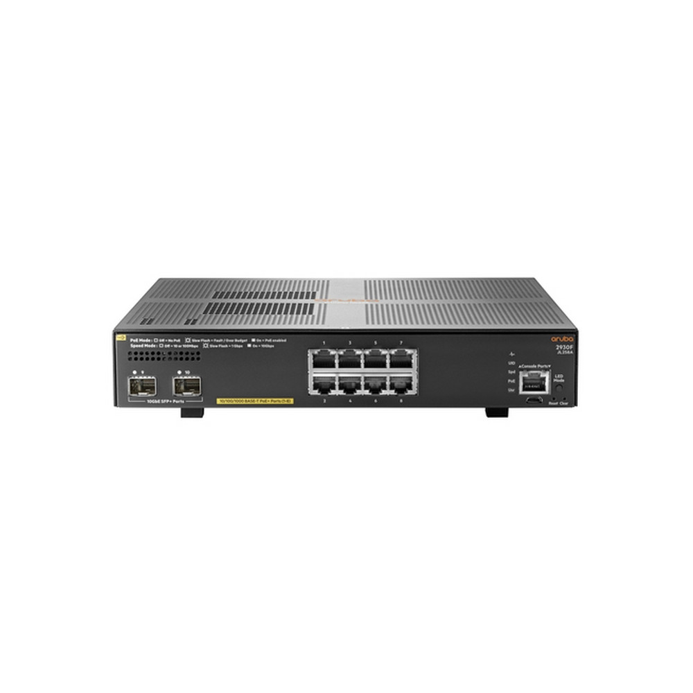 Aruba, a Hewlett Packard Enterprise company 2930F 8G PoE+ 2SFP+. Switch
