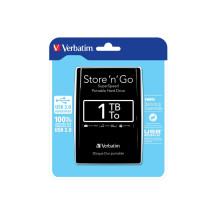 Verbatim Disco rigido portatile Store 'n' Go USB 3.0 da 1 TB Nero. Hard Disk Esterni