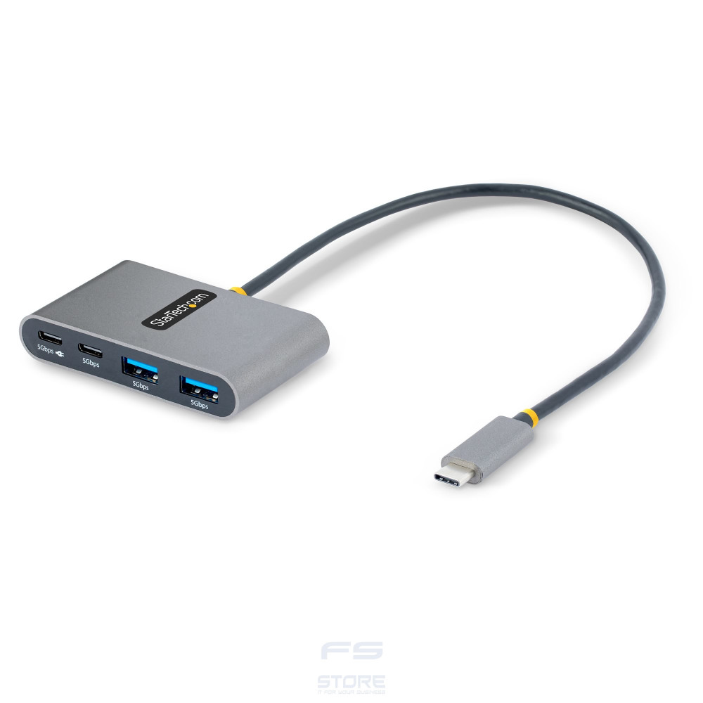 StarTech.com Hub USB-C a 4 porte con 100W Power Delivery Pass-Through - Adattatore USB C a 2x USB-A + 2x USB-C - USB 3.0 5Gbps -