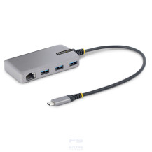 StarTech.com Hub USB-C con Etherenet a 3 porte - 3x porte USB-A, Gigabit Ethernet RJ45, USB 3.0 5Gbps, alimentazione tramite bus