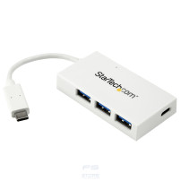 StarTech.com Hub USB-C a 4 porte USB 3.0 - Perno e Concentratore USB Tipo C con 1x USB-C e 3x USB-A - Bianco