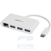 StarTech.com Hub USB 3.0 a 3 porte con Gigabit Ethernet - USB-C a 3x USB-A - Bianco