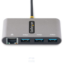 StarTech.com Hub USB-C con Ethernet a 3 porte - Adattatore USB Type-C con 3x USB-A e 1X Ethernet Gigabit - Splitter USB C Alimen