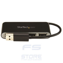 StarTech.com Hub USB 2.0 portatile a 4 porte con cavo integrato - Perno e Concentratore USB compatto - Mini Hub USB2.0