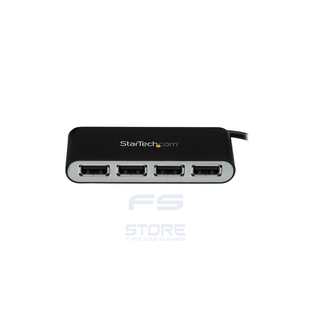 StarTech.com Hub USB 2.0 portatile a 4 porte con cavo integrato - Perno e Concentratore USB compatto - Mini Hub USB2.0