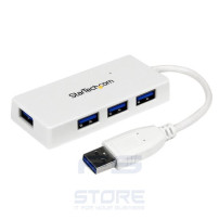 StarTech.com Hub portatile mini USB 3.0 SuperSpeed a 4 porte - Perno e concentratore per Ultrabook USB 3.0 con cavo integrato - 
