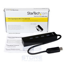 StarTech.com Hub portatile USB 3.0 SuperSpeed a 4 porte - Perno e concentratore per notebook o Ultrabook USB 3.0 con cavo integr