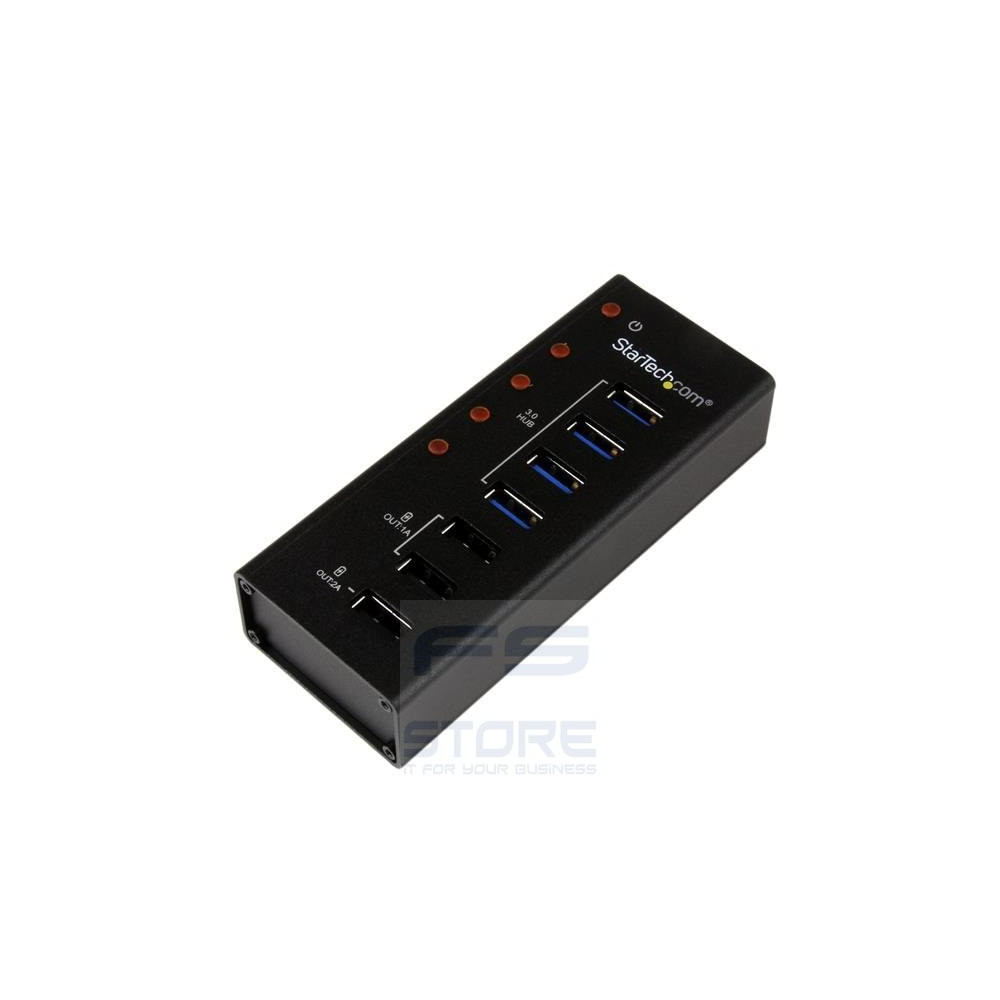 StarTech.com Hub USB 3.0 alimentato a 4 porte con 3 porte di ricarica USB dedicate (2 x 1A e 1 x 2A) - Box esterno in metallo pe