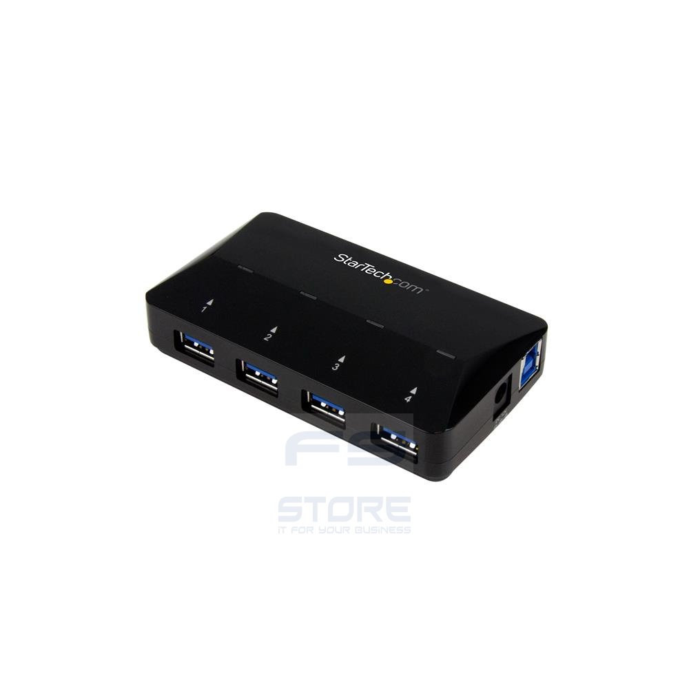 StarTech.com Hub USB 3.0 a 4 Porte con Porta di Ricarica Dedicata - 1 Porta x 2,4 Amp