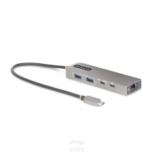 StarTech.com Hub USB-C a 3 porte con Ethernet da 2,5 Gbps e porta Power Delivery Pass-through da 100W, USB 3.2 10Gbps, 2x USB-A/
