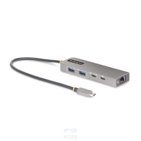 StarTech.com Hub USB-C a 3 porte con Ethernet da 2,5 Gbps e porta Power Delivery Pass-through da 100W, USB 3.2 10Gbps, 2x USB-A/