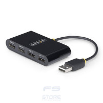 StarTech.com Hub USB 2.0 a 4 Porte, Splitter USB Portatile Alimentato da Bus Protezione da Sovracorrente (OCP), Adattatore Multi