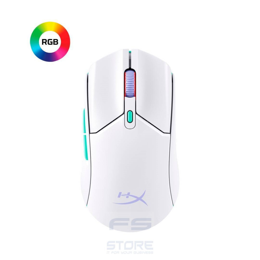 HyperX Pulsefire Haste 2 Core Wls – Mouse da gaming (bianco/verde/viola)
