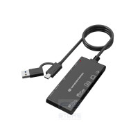 Conceptronic BIAN10B lettore di schede USB 3.2 Gen 1 (3.1 Gen 1) Type-A/Type-C Nero