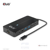 CLUB3D CSV-1595 replicatore di porte e docking station per laptop USB 3.2 Gen 1 (3.1 Gen 1) Type-C Nero