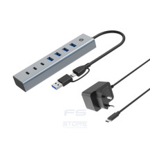 Conceptronic HUBBIES20GP hub di interfaccia USB 3.2 Gen 1 (3.1 Gen 1) Type-C 5000 Mbit/s Grigio
