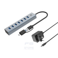 Conceptronic HUBBIES21GP hub di interfaccia USB 3.2 Gen 1 (3.1 Gen 1) Type-A 5000 Mbit/s Grigio