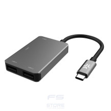 Celly PROHUB4IN1SV hub di interfaccia USB 2.0 Type-C Grigio