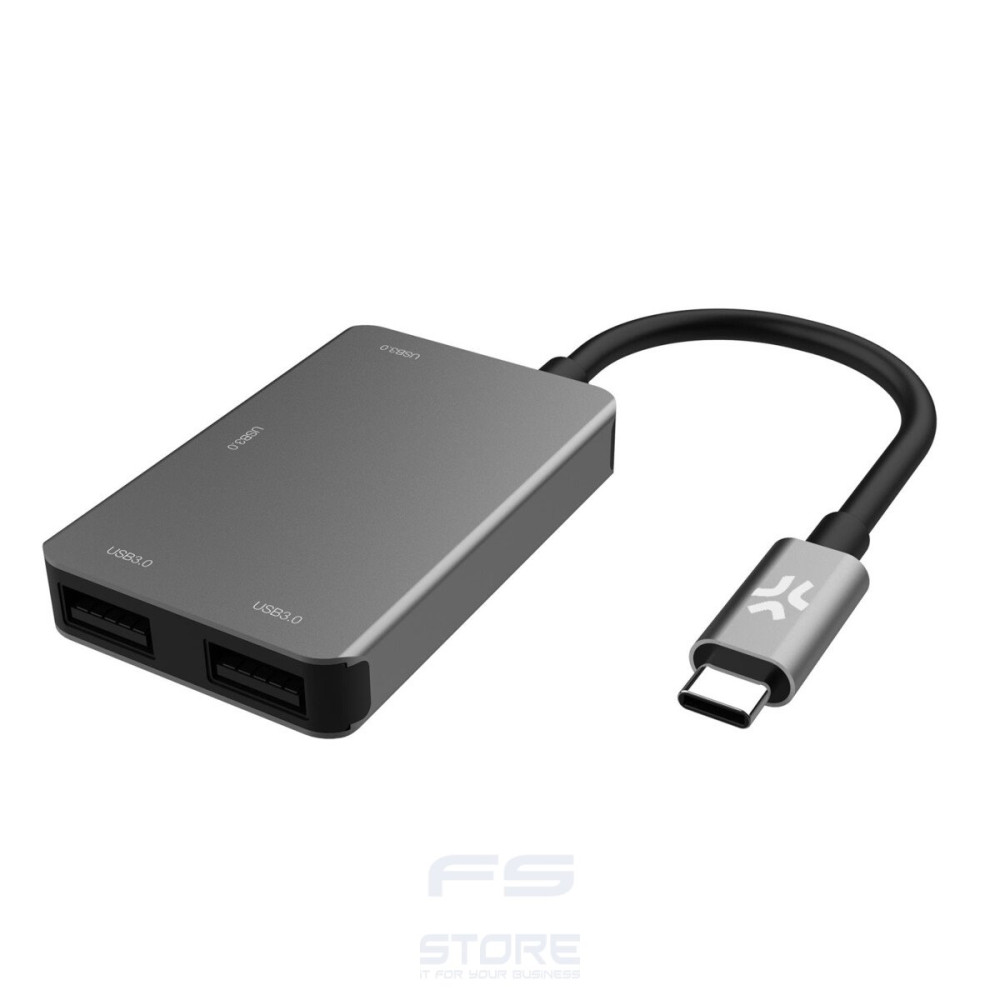 Celly PROHUB4IN1SV hub di interfaccia USB 2.0 Type-C Grigio