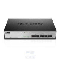 D-Link DGS-1008MP switch di rete Non gestito Gigabit Ethernet (10/100/1000) Supporto Power over Ethernet (PoE) 1U Nero