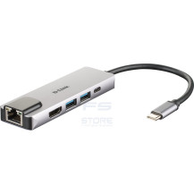D-Link DUB-M520 replicatore di porte e docking station per laptop Cablato Thunderbolt 3 Alluminio