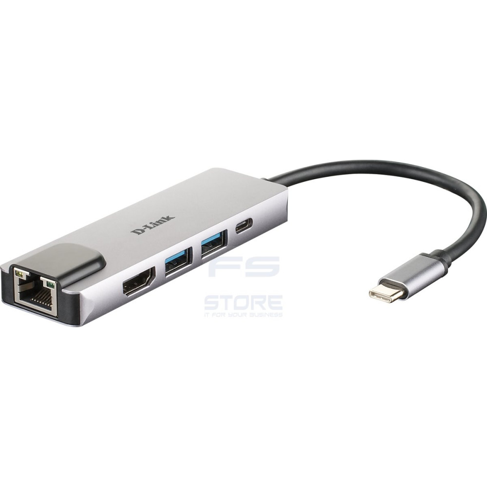 D-Link DUB-M520 replicatore di porte e docking station per laptop Cablato Thunderbolt 3 Alluminio