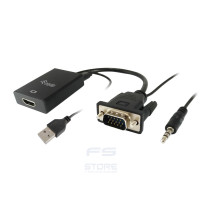 Equip 119038 cavo e adattatore video 0,2 m VGA (D-Sub) + 3.5mm DVI-D + USB Nero