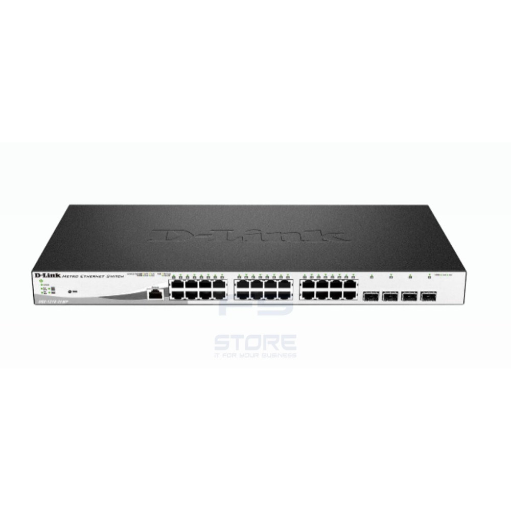 D-Link DGS-1210-28MP/E switch di rete Gestito L2 Gigabit Ethernet (10/100/1000) Supporto Power over Ethernet (PoE) 1U Nero, Grig