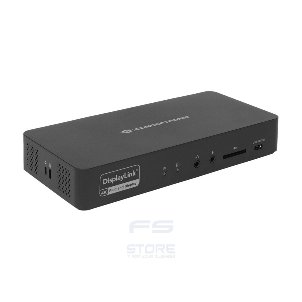 Conceptronic DONN31B replicatore di porte e docking station per laptop Cablato USB 3.2 Gen 2 (3.1 Gen 2) Type-C Nero