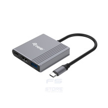 Equip Adattatore 3 in 1 da USB-C a HDMI / USB-A / USB PD, 4K/60Hz, 100W USB PD