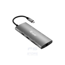 Equip Adattatore multifunzione USB-C 9 in 1, HDMI 4K/60Hz, LAN Gigabit, USB 3.2 GEN1, SD/TF, USB PD 100W
