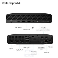 HP EliteDesk 8 Mini G1a Desktop Next Gen AI PC Wolf Pro Security Edition Copilot+ PC 350 16 GB DDR5-SDRAM 512 GB SSD Windows 11 