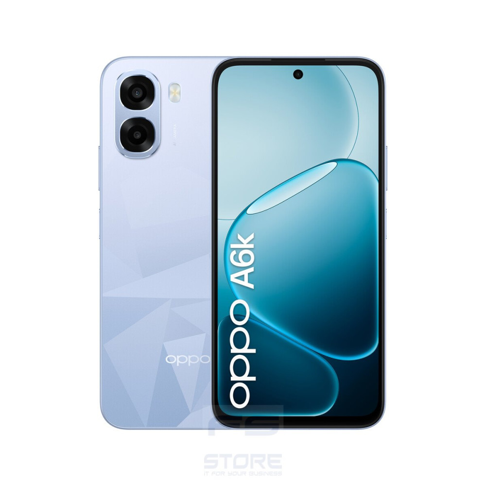 OPPO A6k AI Smartphone, doppia fotocamera 13MP+QVGA, Selfie 5MP, Display 6.75” 120HZ IPS HD+, 6100mAh, RAM 4GB(Esp1GB/2GB/4GB)+R