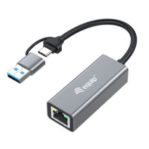 Equip Adattatore di rete da USB-C a 2,5 Gigabit Ethernet (USB-C+A). Hub