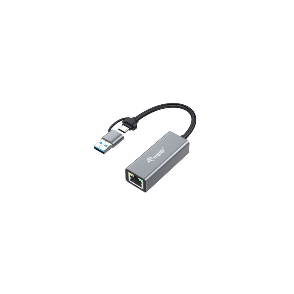 Equip Adattatore di rete da USB-C a 2,5 Gigabit Ethernet (USB-C+A). Hub